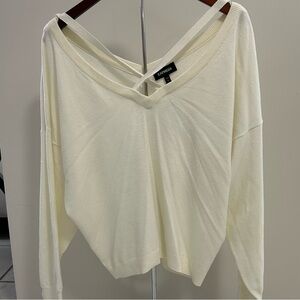 Express Sz L Cream V-Neck Women's Top